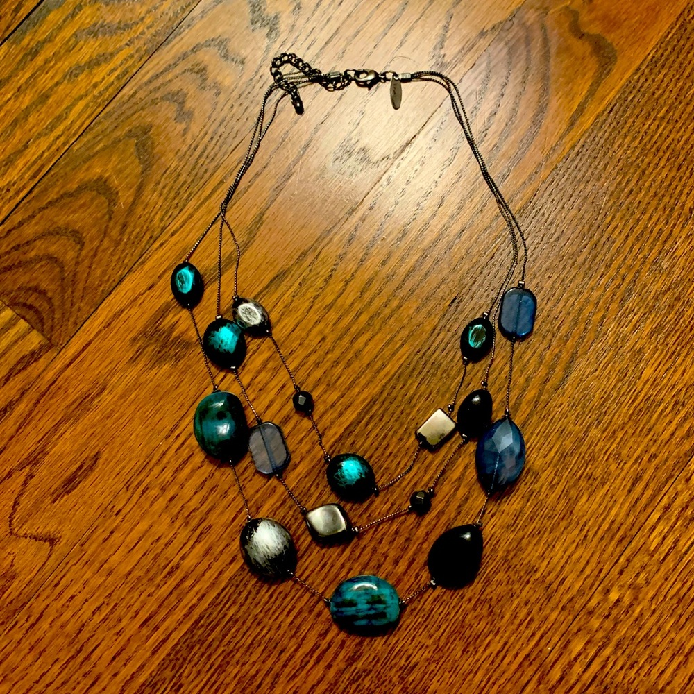 Three layered beaded necklace